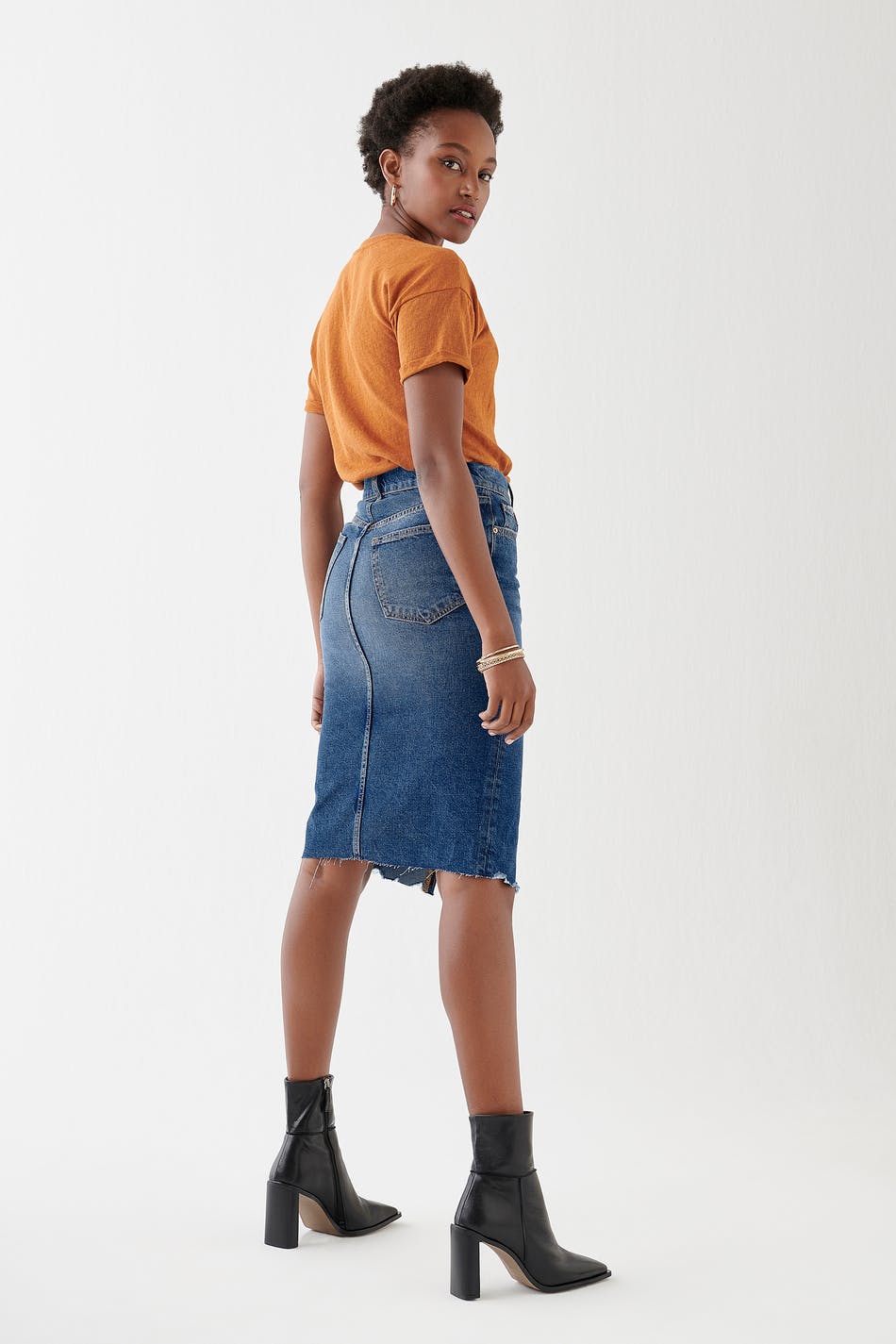 Millie midi denim skirt