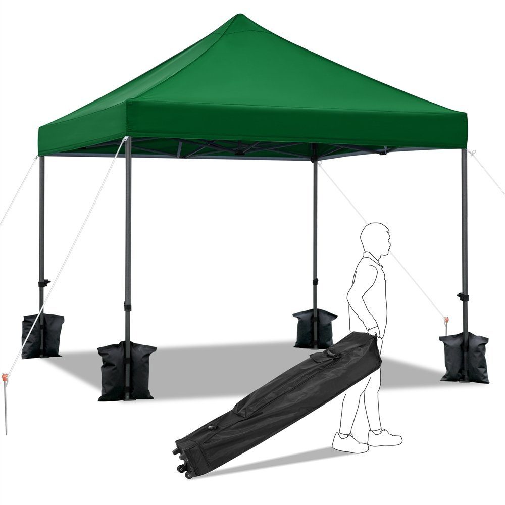 Yaheetech Faltpavillon, 3x3m Pavillon inkl. Tasche mit Rollen