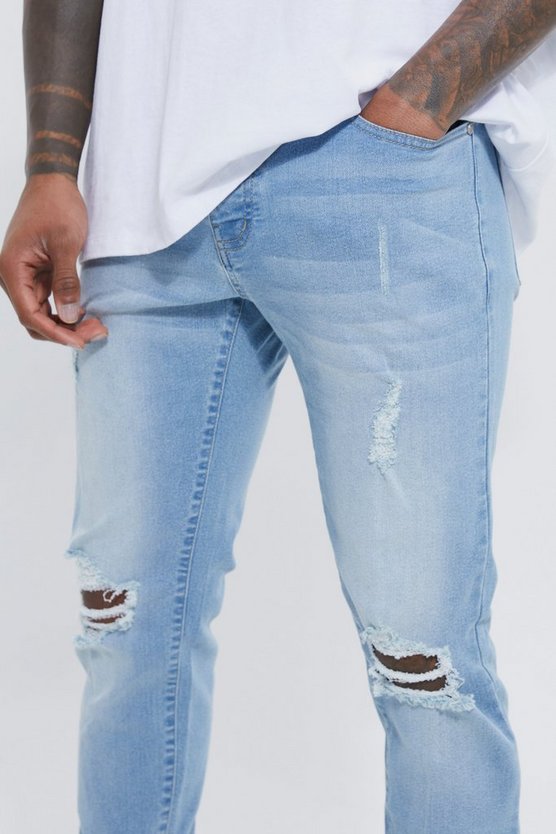 Skinny Stretch Jeans mit Riss am Knie