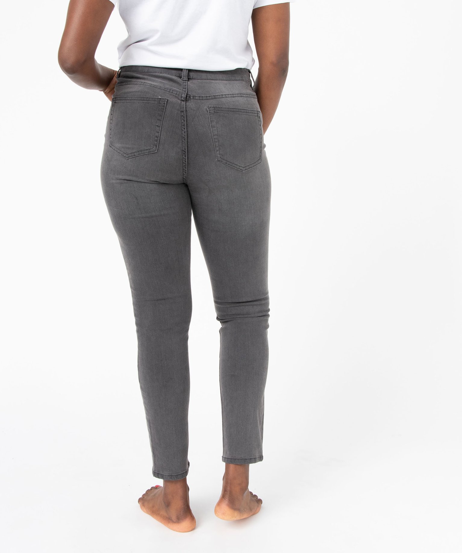 Jean femme coupe Slim taille haute grey | GEMO