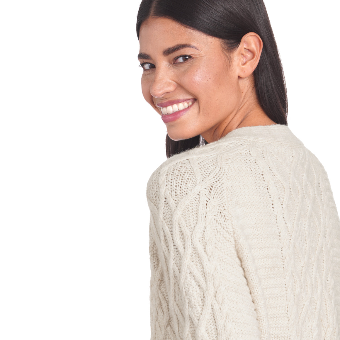 Damen Strickjacke mit Zopfmuster