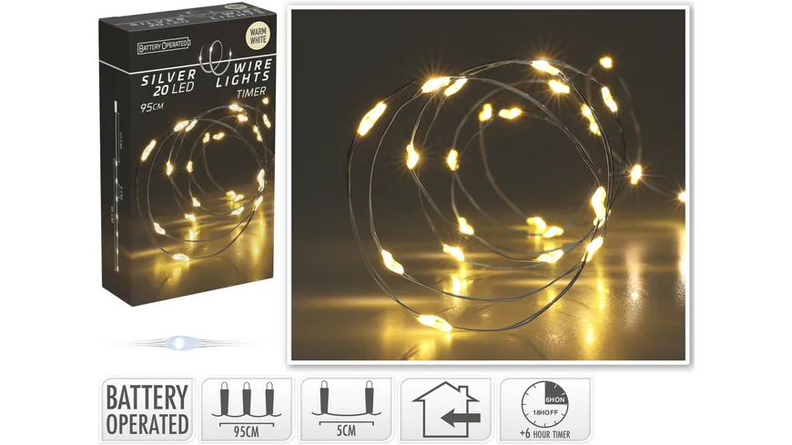 Silberdrahtbeleuchtung 20led