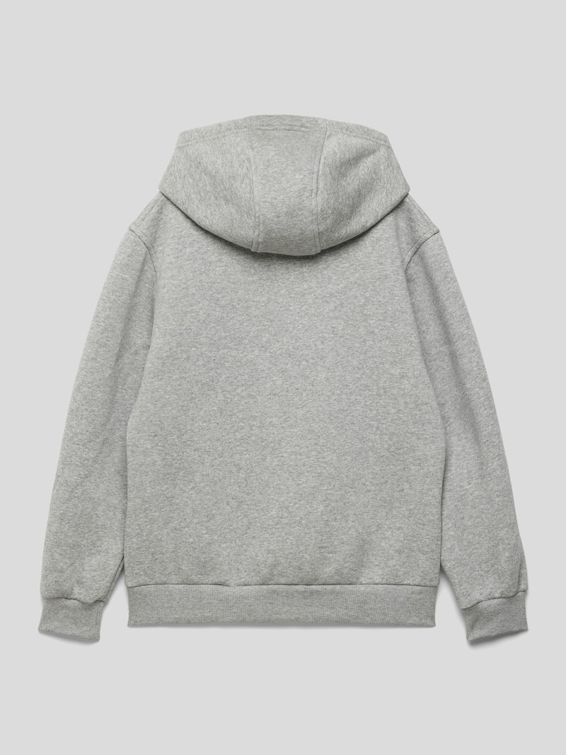 Hoodie mit Label-Stitching in mittelgrau meliert