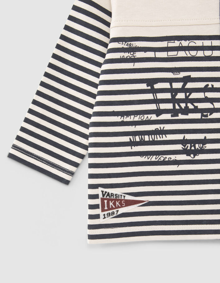 T-shirt marinière bi motifs bébé garçon
