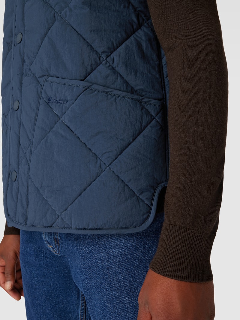 Steppweste mit Label-Stitching Modell 'BRENT LIDDESDALE' in marineblau