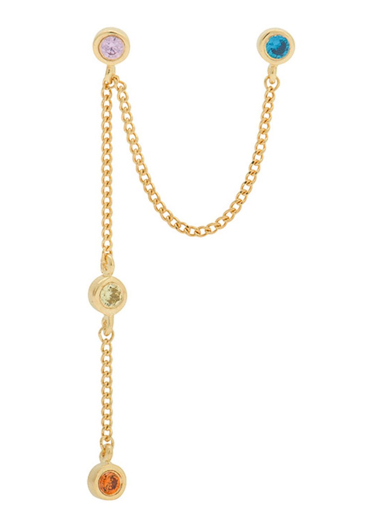 Anna + Nina Duo Confetti Chain earrings with zirconia
