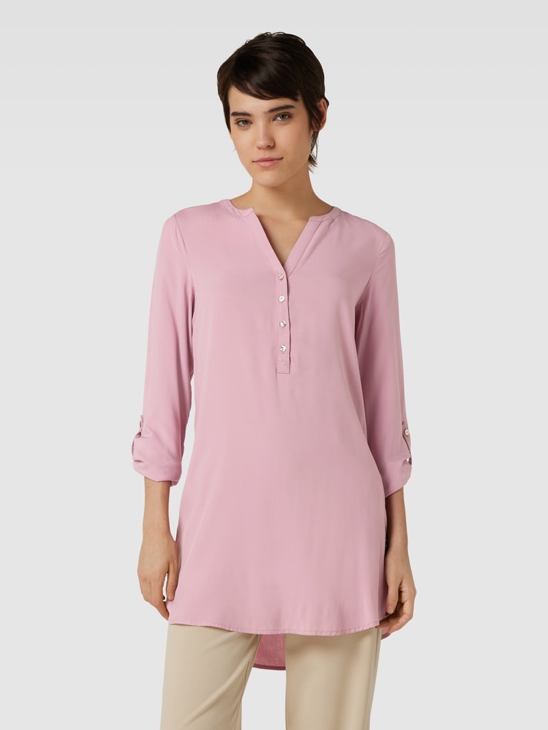 Bluse mit Tunikakragen in altrosa