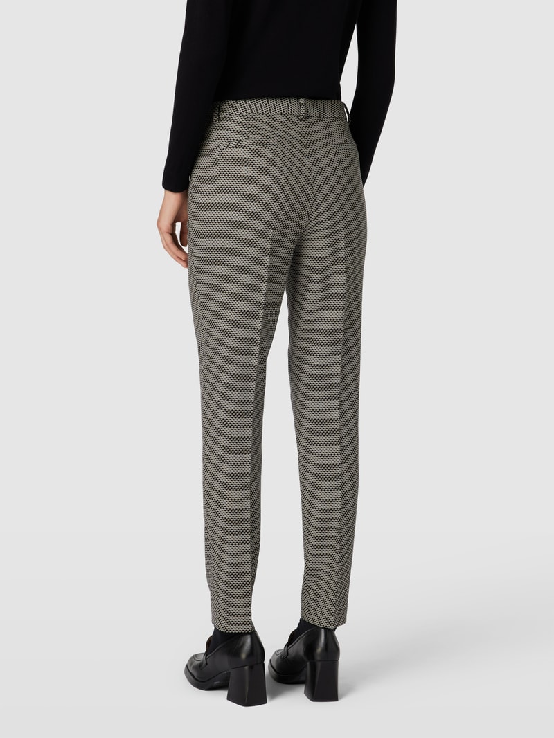 Stoffhose mit Allover-Muster in schwarz