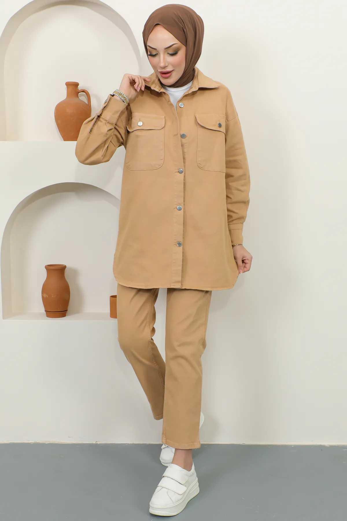 benguen  Zweiteiler - Beige - Regular Fit