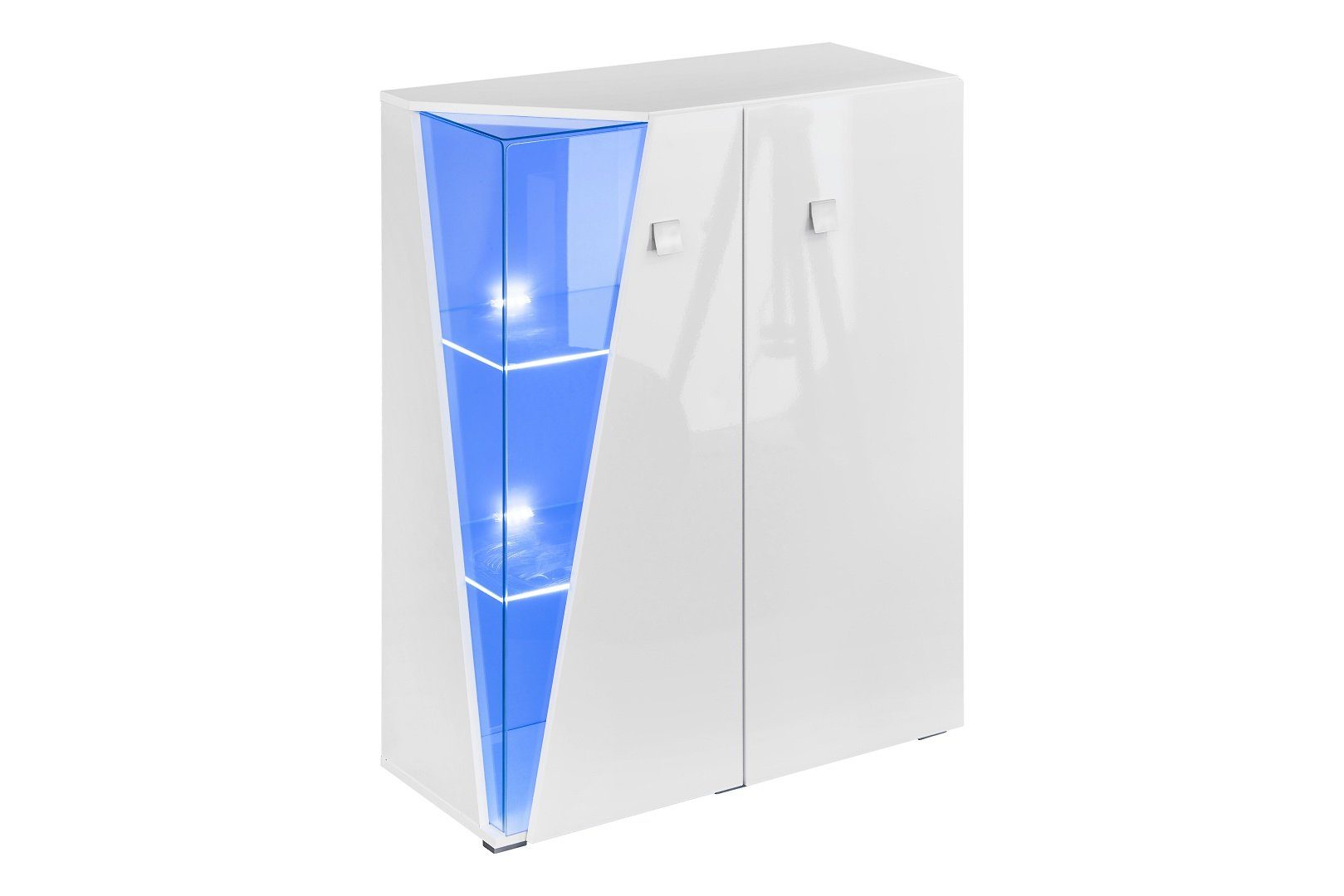 Unique Home Wohnwand Wohnwand ED, mit LED Beleuchtung, Farbe Weiß Hochglanz