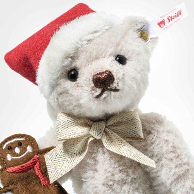 Weihnachtsmann Teddybär, 18 cm, beige