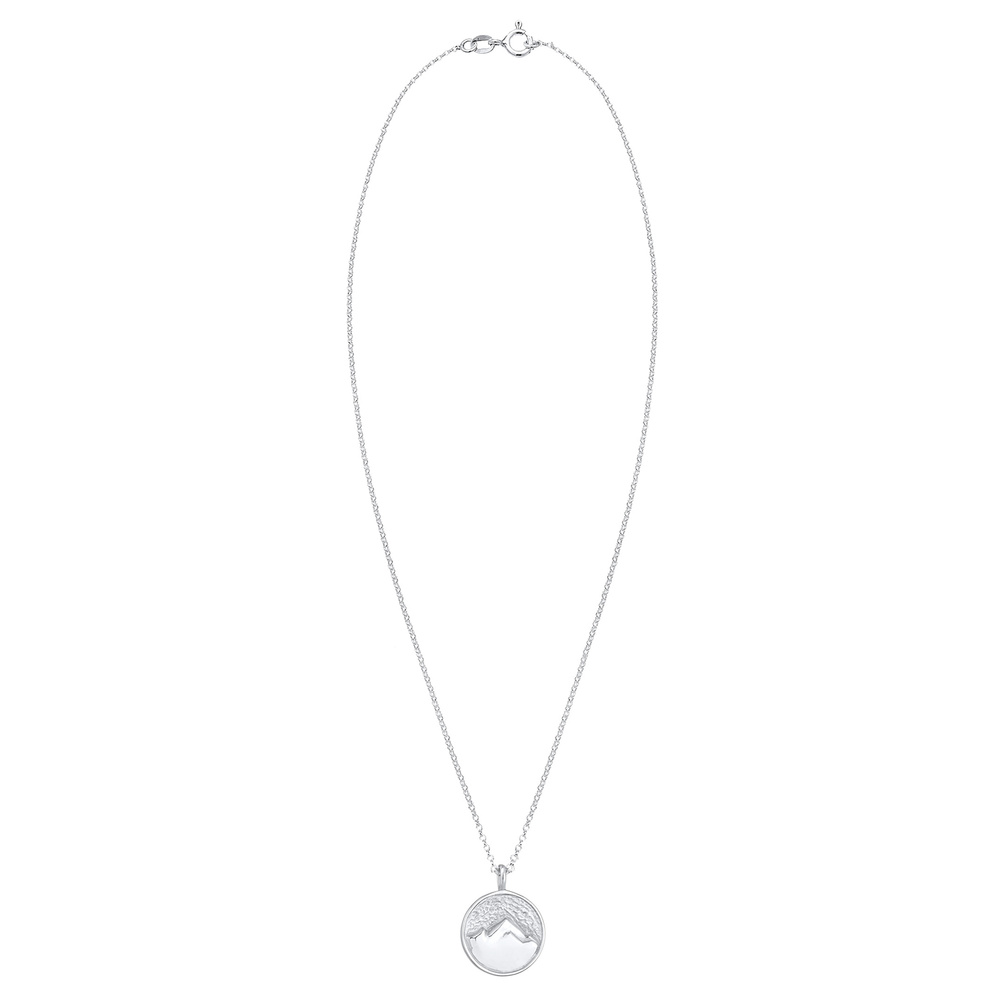 Elli Elli Collier Pendentif Femmes Montagne Alps Pièce de monnaie Travel en argent ste Bijoux