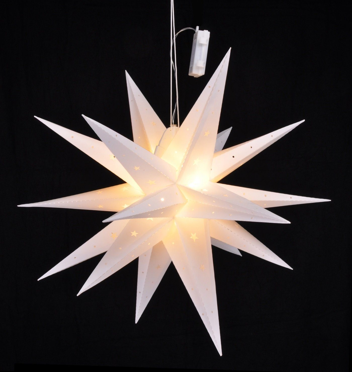 GartenHero LED Stern LED Weihnachtsstern Adventsstern Leuchtstern Fröbelstern Weihnachten, LED fest integriert, warmweiß