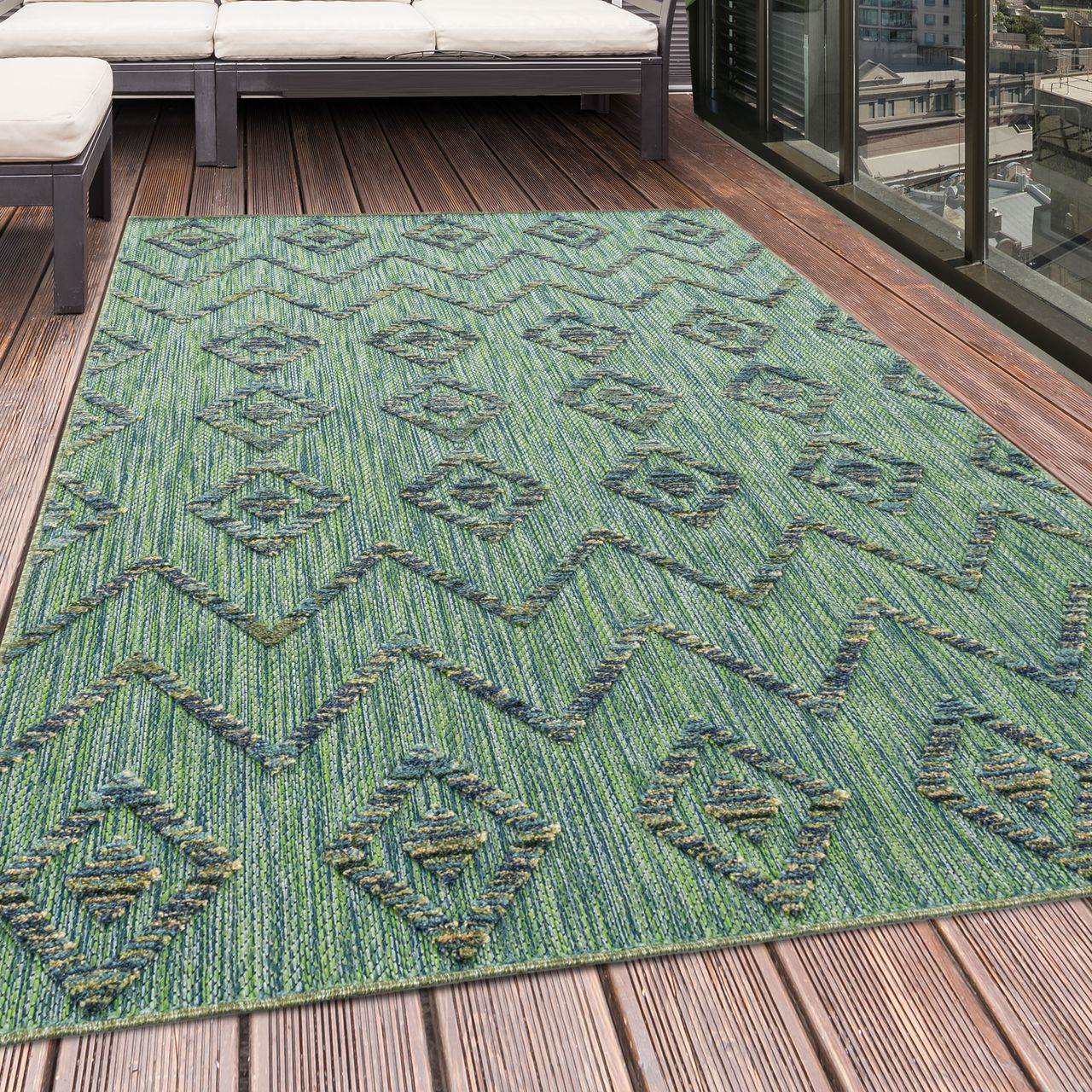Ayyildiz Teppich, BAHAMA 5152, GREEN, 140 x 200 cm
