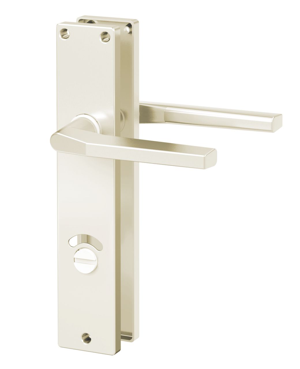Basi Langschild-Drücker-Garnitur - ZB 4100 - Alu F2 - eckig - Lochung: WC