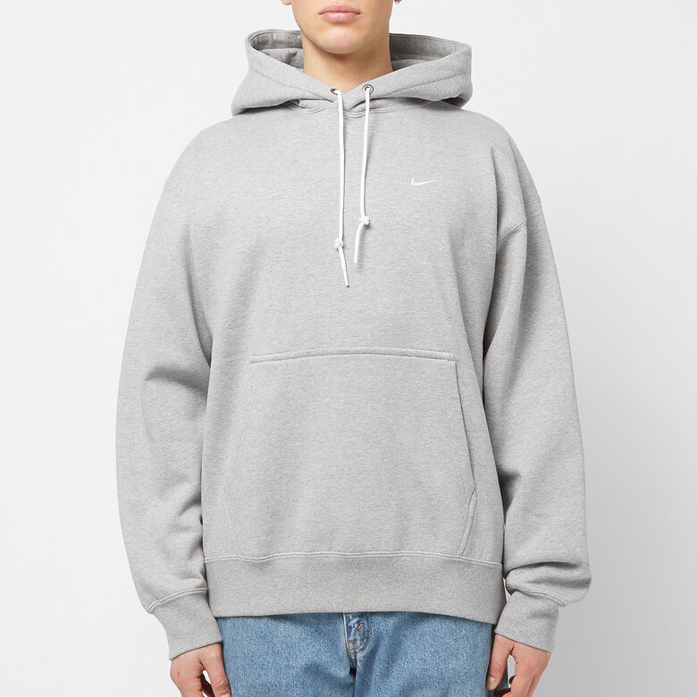 NIKE Solo Swoosh Fleece Hoodie dk grey heather/white