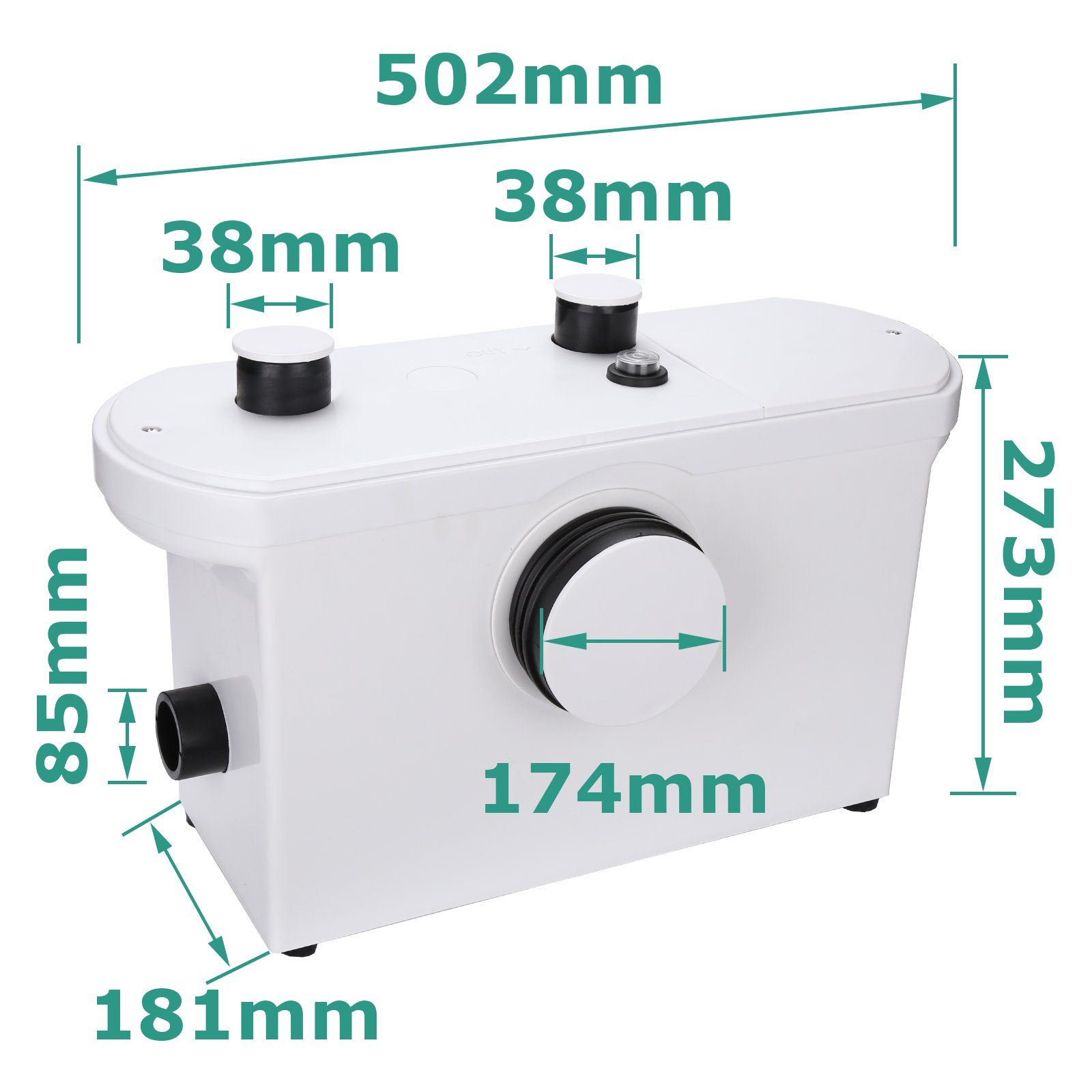 Yakimz Hebeanlage 600W Hebeanlage Zerkleinerer Toilette Kleinhebeanlage Fäkalienpumpe