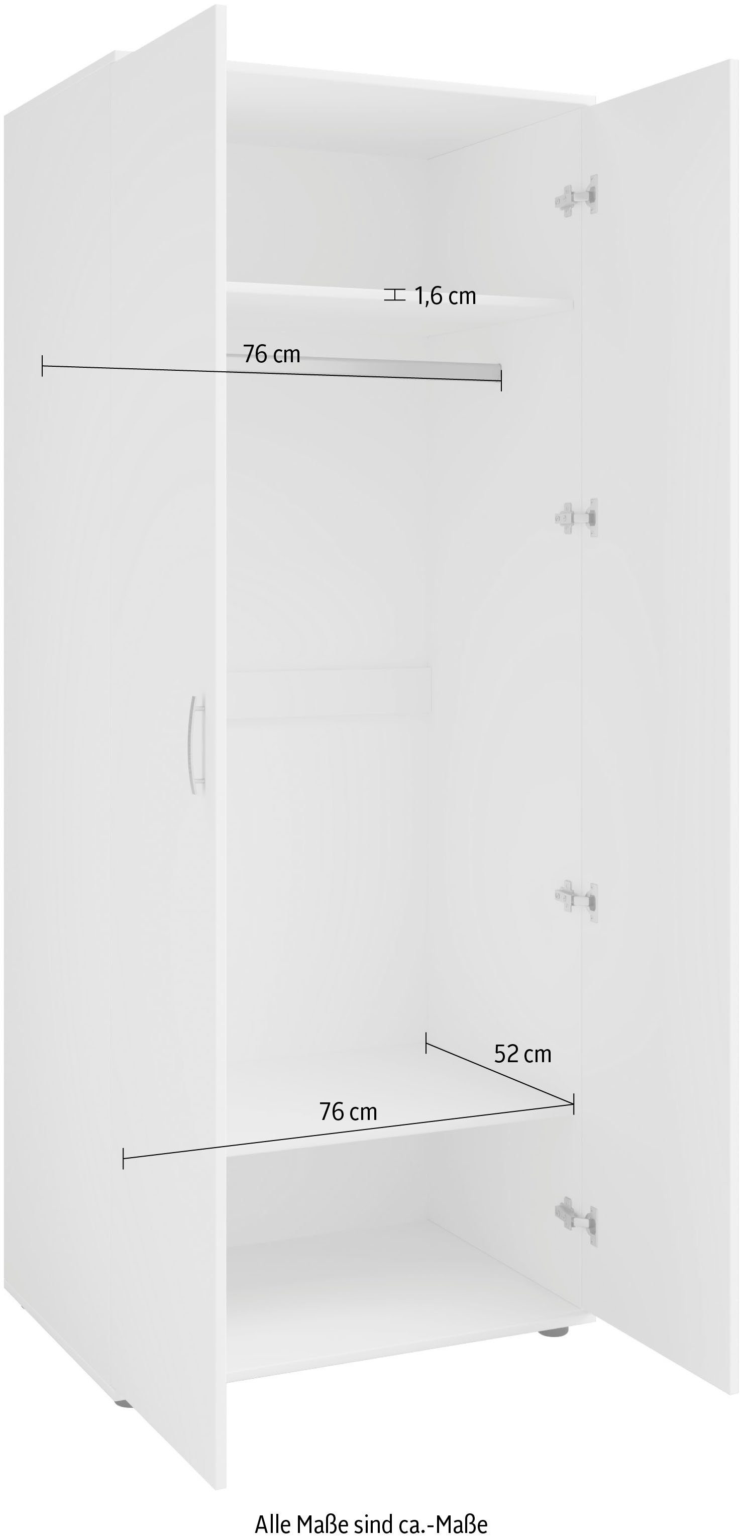 Lüttenhütt Kleiderschrank Kleiderschrank, 2 Drehtüren, innen 2 Wäschefächer, in 3 Ausführungen
