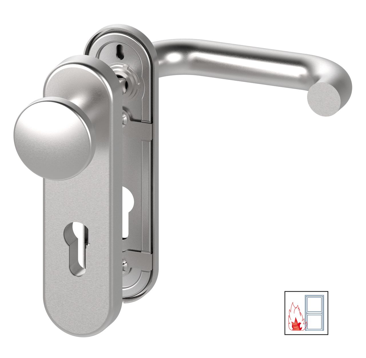 Basi FS-Wechsel-Schutzbeschlag - SB/FS 2200K - ES1 - Kurzschild rund - Edelstahl