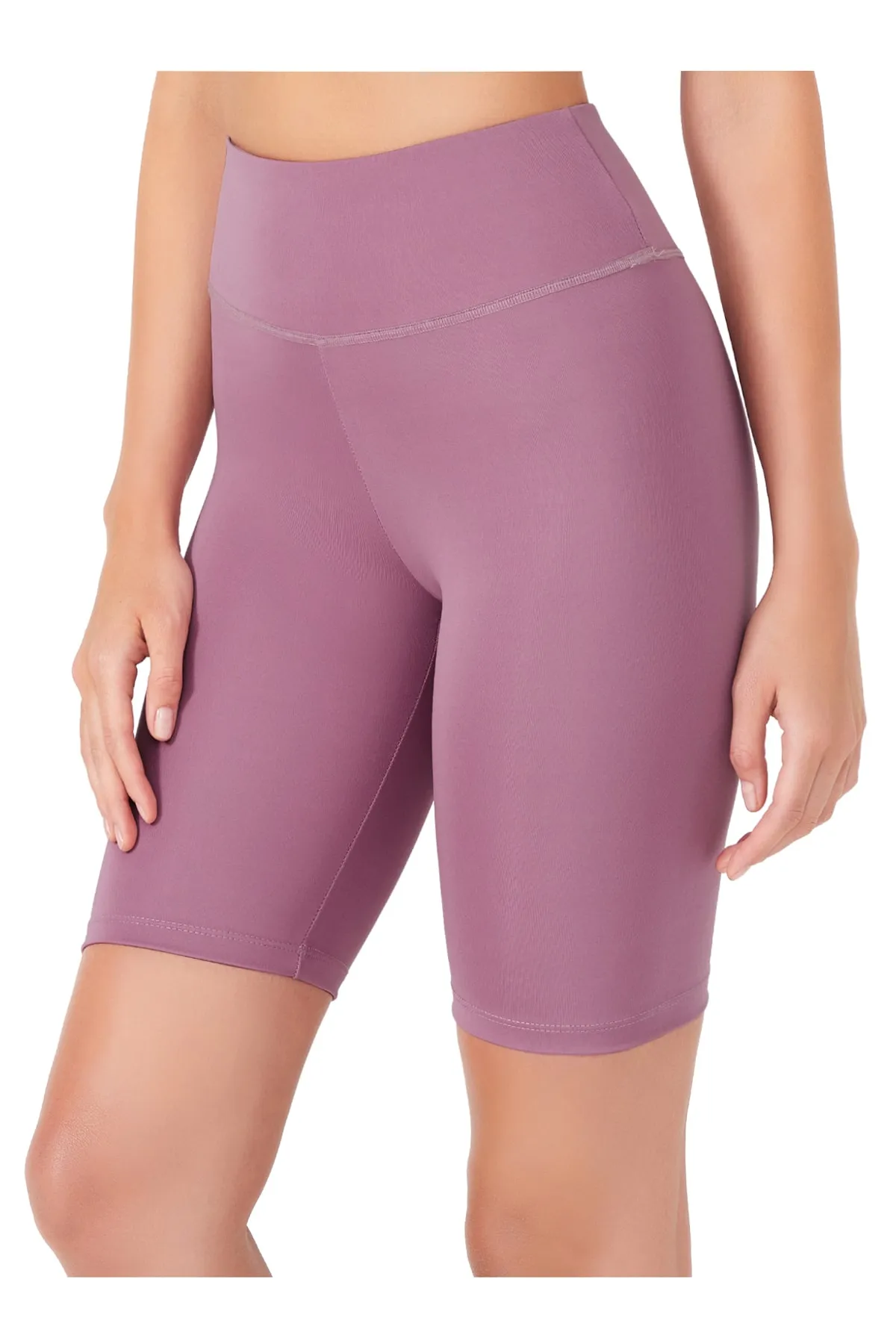 LOS OJOS  Damen Lavender High Waist Loose Radlerhose Kurze Sportstrumpfhose Biker Basics