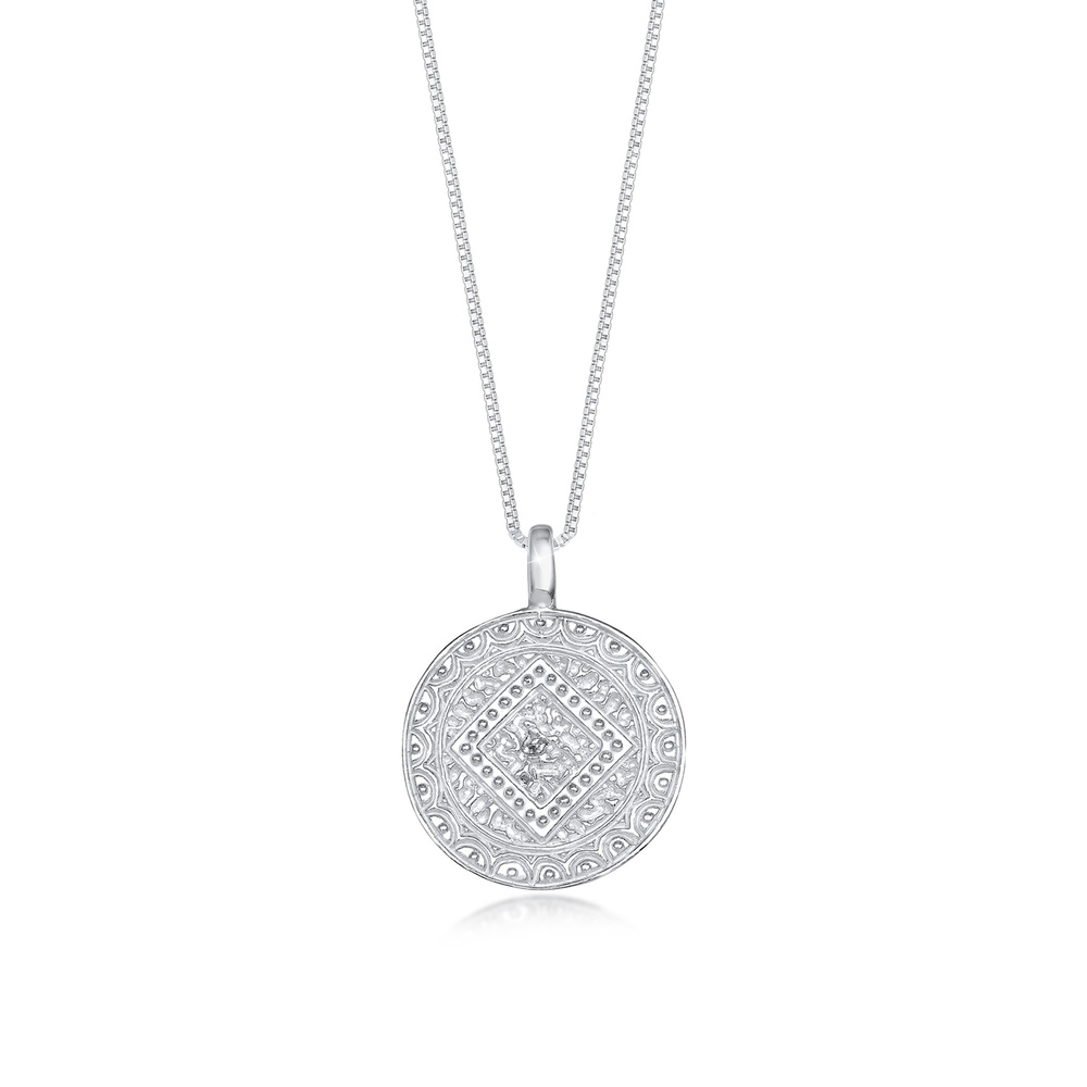 Elli Elli Collier Femme Pendentif Plaque de Monnaie en Argent Sterling 925 collier