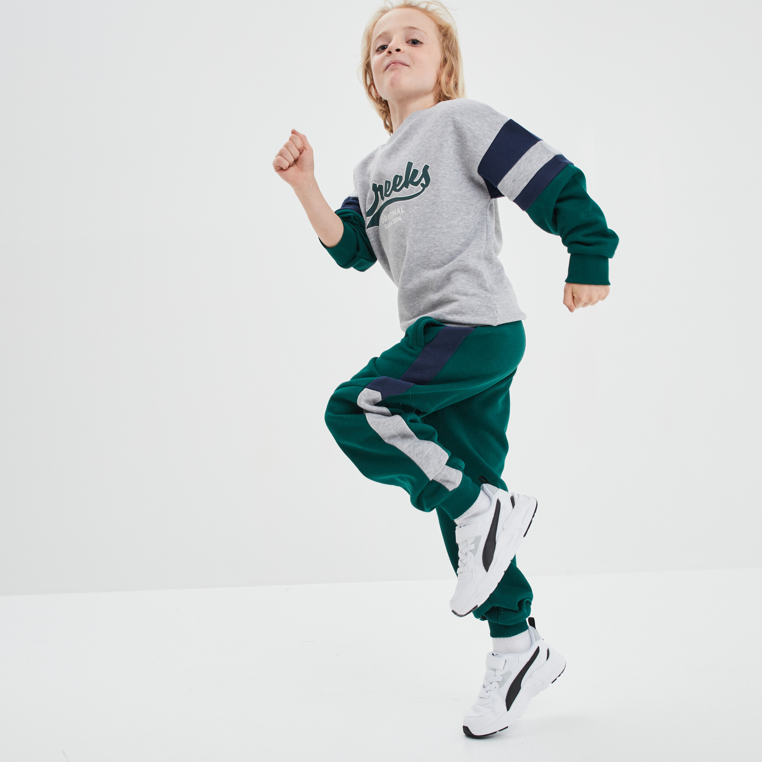 ensemble jogging molleton Creeks vert foncé garçon | La Halle