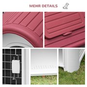 PawHut Hundehütte Outdoor Hundehaus mit Dachluke für kleine Hunde Metall PP