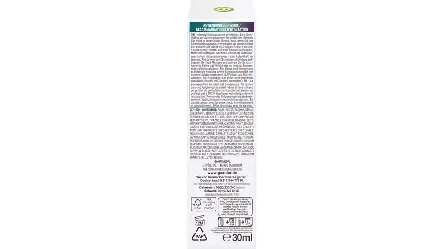 Garnier Ambre Solaire Super UV Gesichtsserum LSF50 30 ml