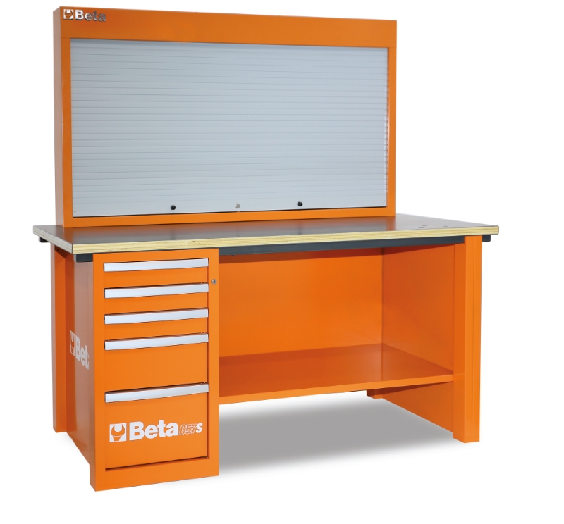 Banc de lucru Beta 057001005 Mastercargo, 5 sertare - Portocaliu 205 kg