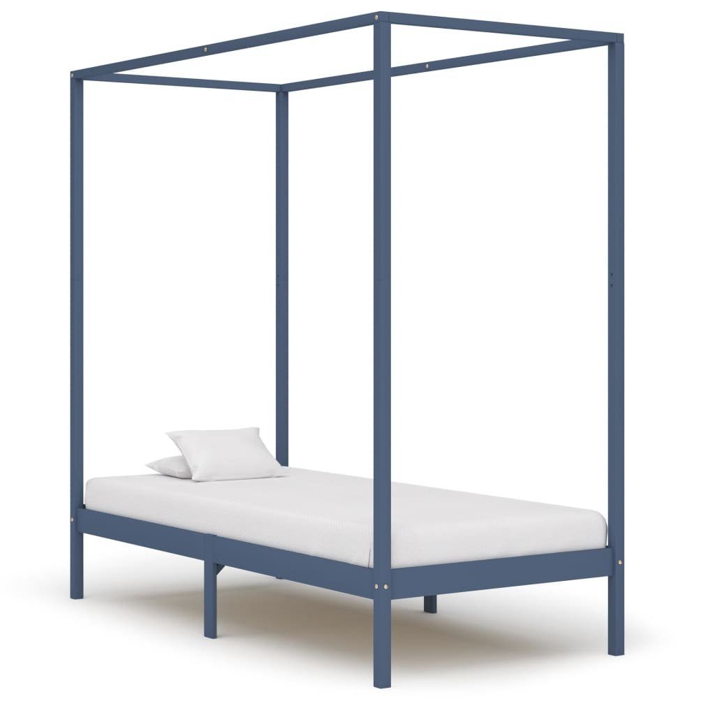 möbelando Himmelbett 299785 (LxBxH: 204x104x200 cm), aus Kiefer in Grau