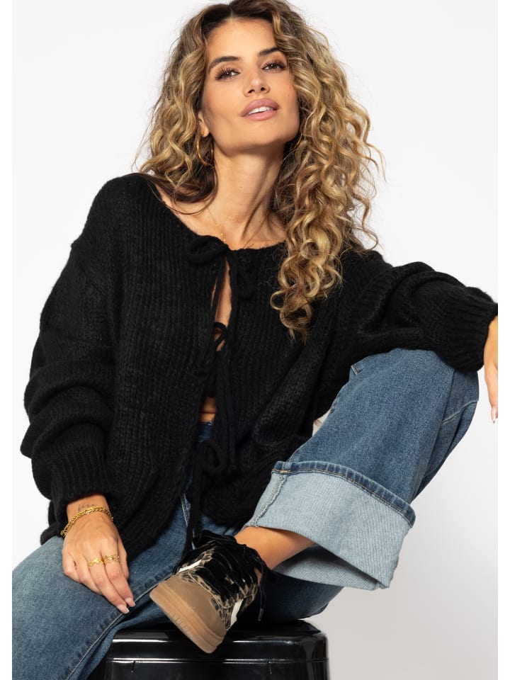 SASSYCLASSY Strick-Cardigan in Schwarz günstig kaufen