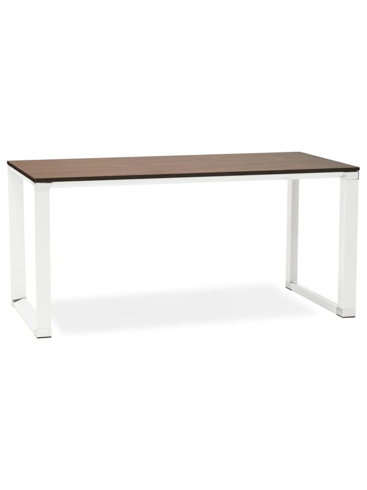 KADIMA DESIGN Schreibtisch 160x80 cm robust modern, Melaminholz & Metall in Braun-Weiß günstig kaufen
