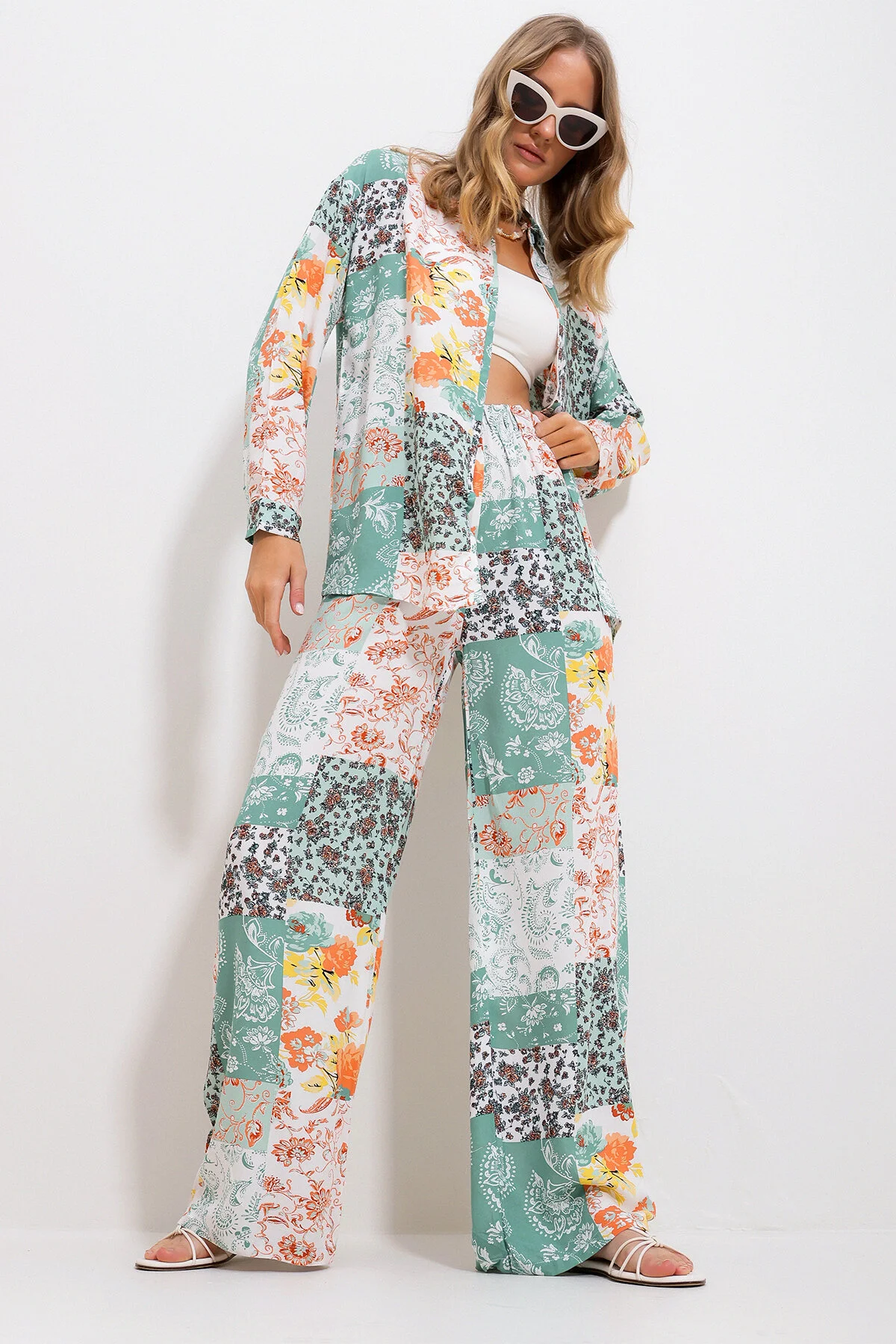 Trend Alaçatı Stili  Zweiteiler - Grün - Regular Fit