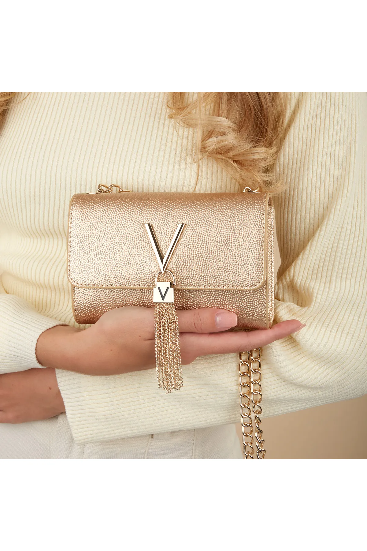 1'ASLAN  Valentino Bags Divina Damen Umhängetasche Gold Vbs1r403goro