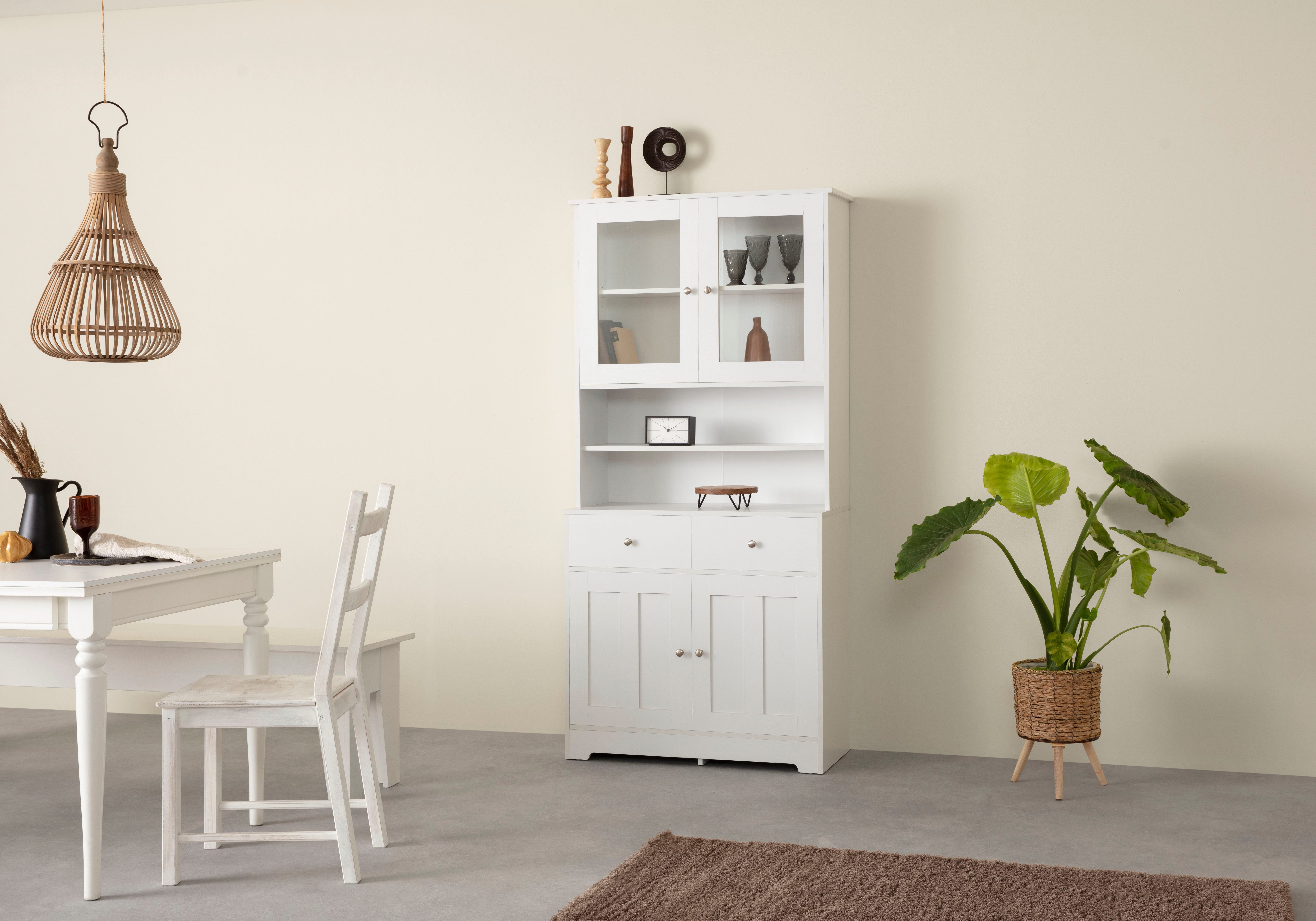Home affaire Buffet Kate Breite 88 cm, mit Glastüren und Holztüren, Metallgriffen, Höhe 182 cm