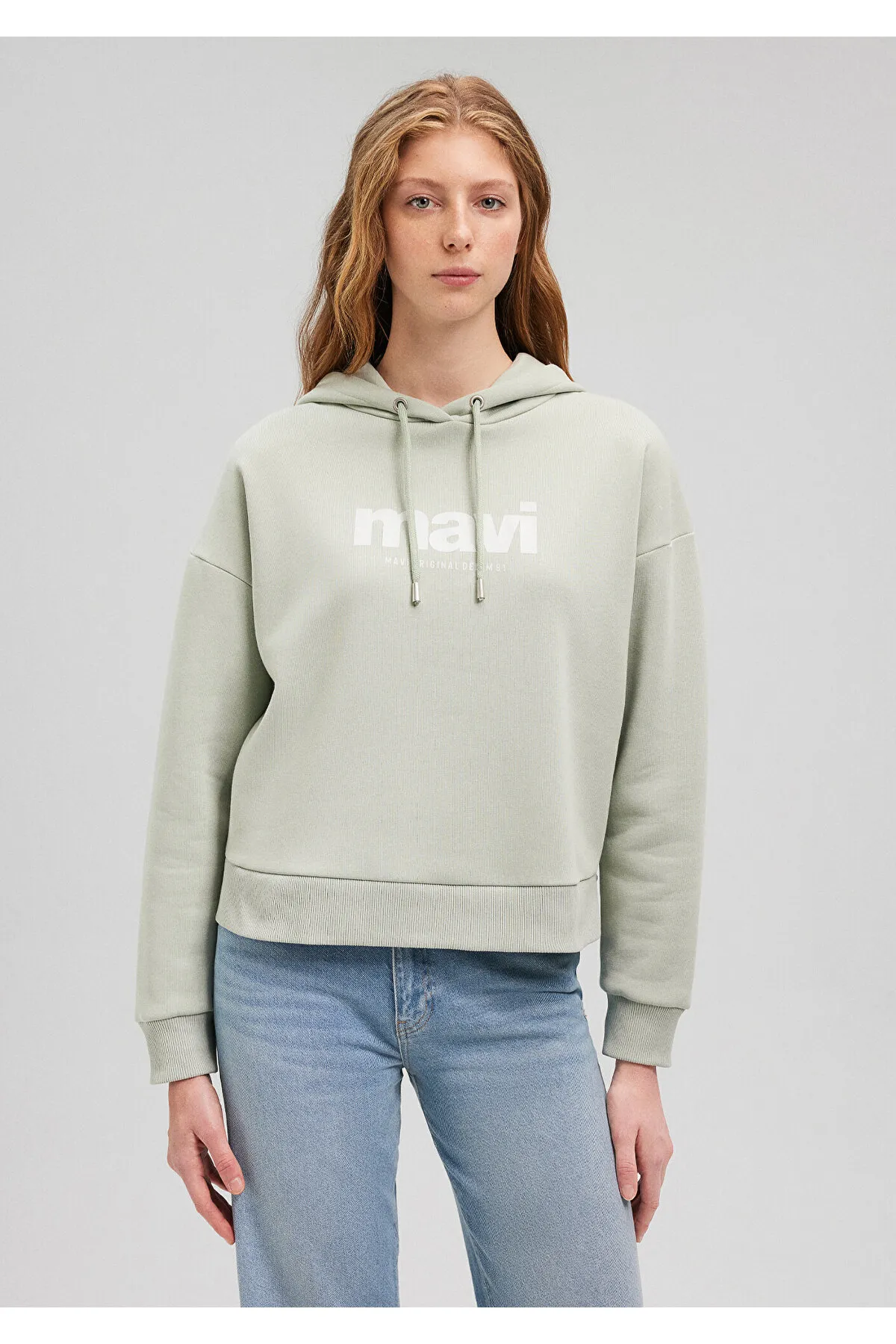 Mavi  Grünes Kapuzen-Sweatshirt mit Logo-Print 168334-71464