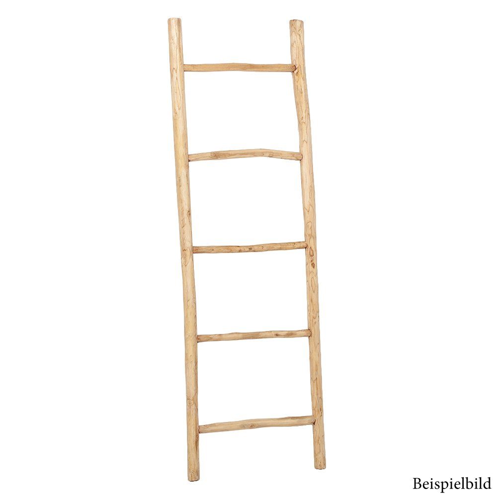 LebensWohnArt Dekoleiter Deko-Leiter KEPALA ca. H150cm Natural Teak Handtuchhalter Kleiderständer