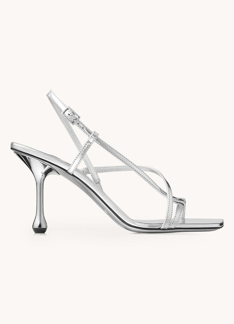 Sandale Jimmy Choo Etana 80 din piele de vițel cu efect metalic