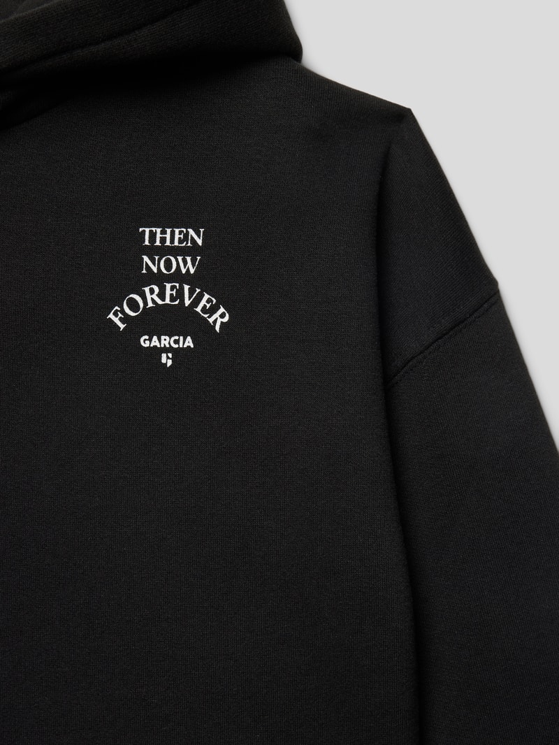 Cropped Hoodie mit Label-Print Modell 'CLEAN' in schwarz