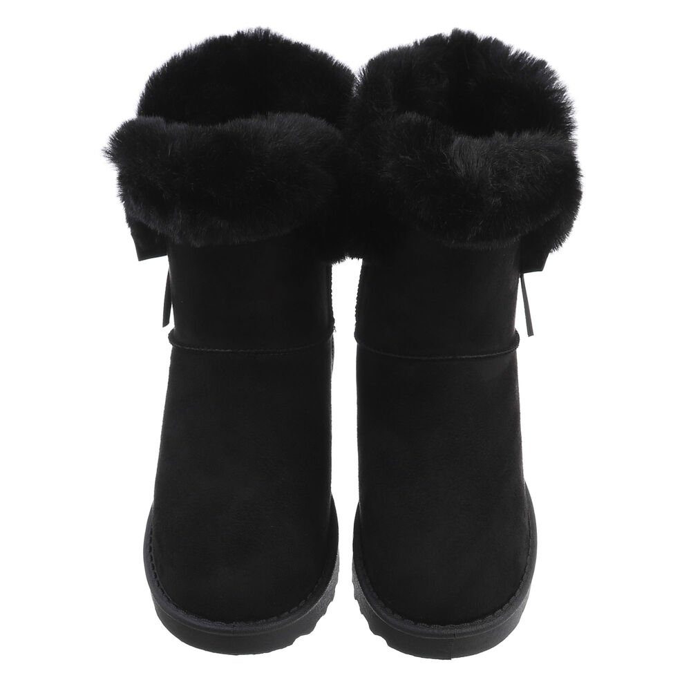 Ital-Design Damen Snowboots Freizeit Snowboots Flach Flache Stiefeletten in Schwarz
