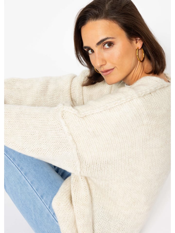 SASSYCLASSY Cardigan mit Außennähten in Beige günstig kaufen