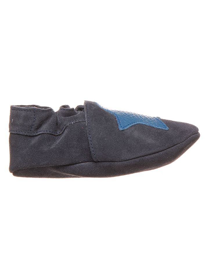 lamino Leder-Krabbelschuhe in Graublau günstig kaufen