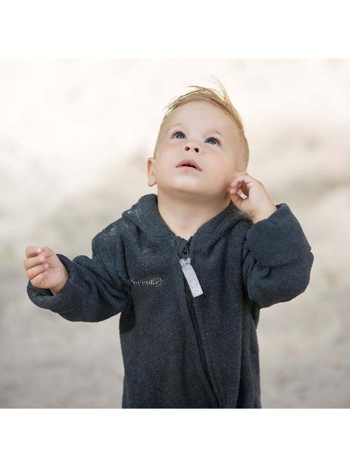 Hoppediz Overall Fleece-Overall mit Umschlagbündchen in anthrazit  günstig kaufen