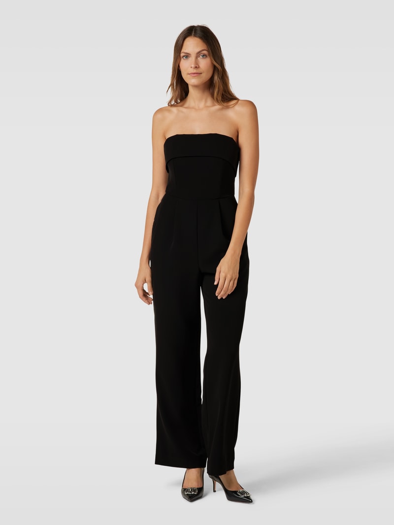Off-Shoulder-Jumpsuit mit Bundfalten Modell 'VINELLE' in schwarz