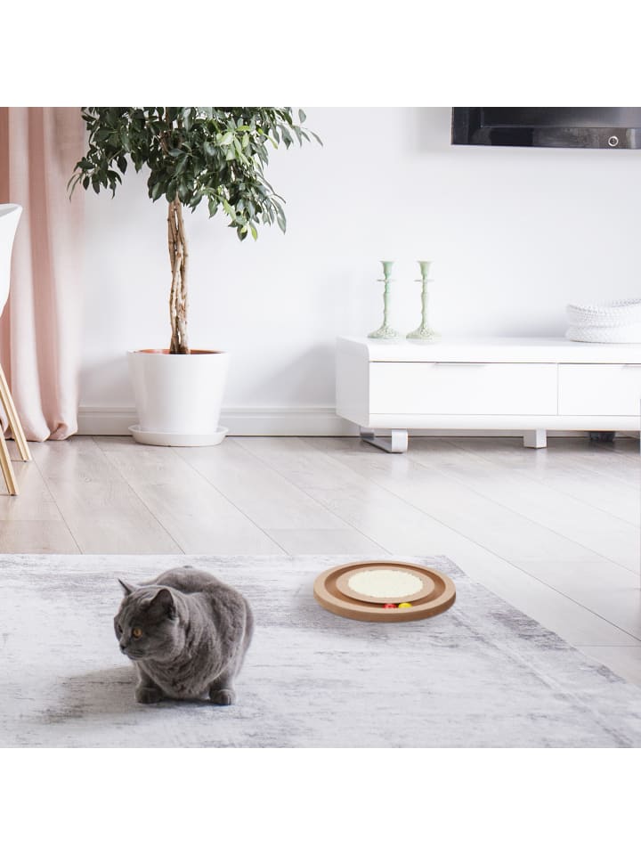 relaxdays Katzen Kratzbrett in Natur - Ø 27,5 cm günstig kaufen onesize