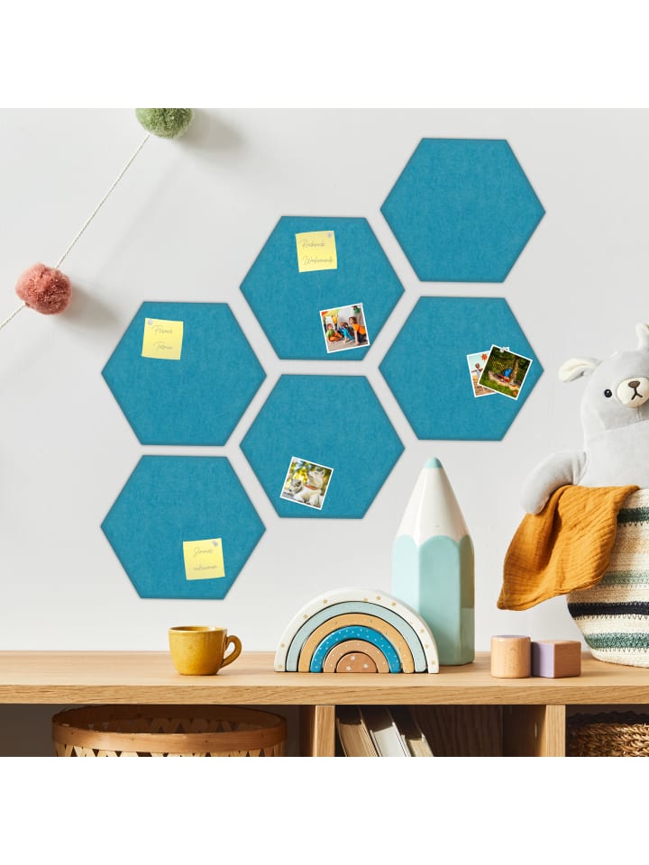 relaxdays 6 x Filzpinnwand in Blau - (B)30 x (H)26 x (T)0,9 cm günstig kaufen onesize