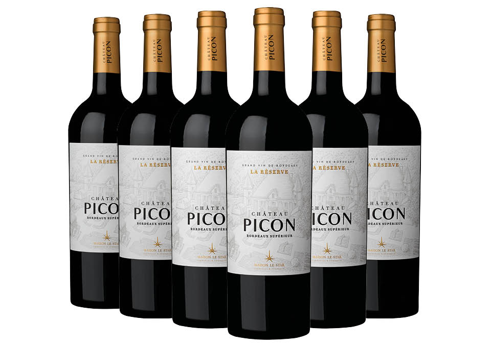 Bordeaux Supérieur AOC La Réserve 2020 Château Picon 6 bouteilles de 0,75 ℓ