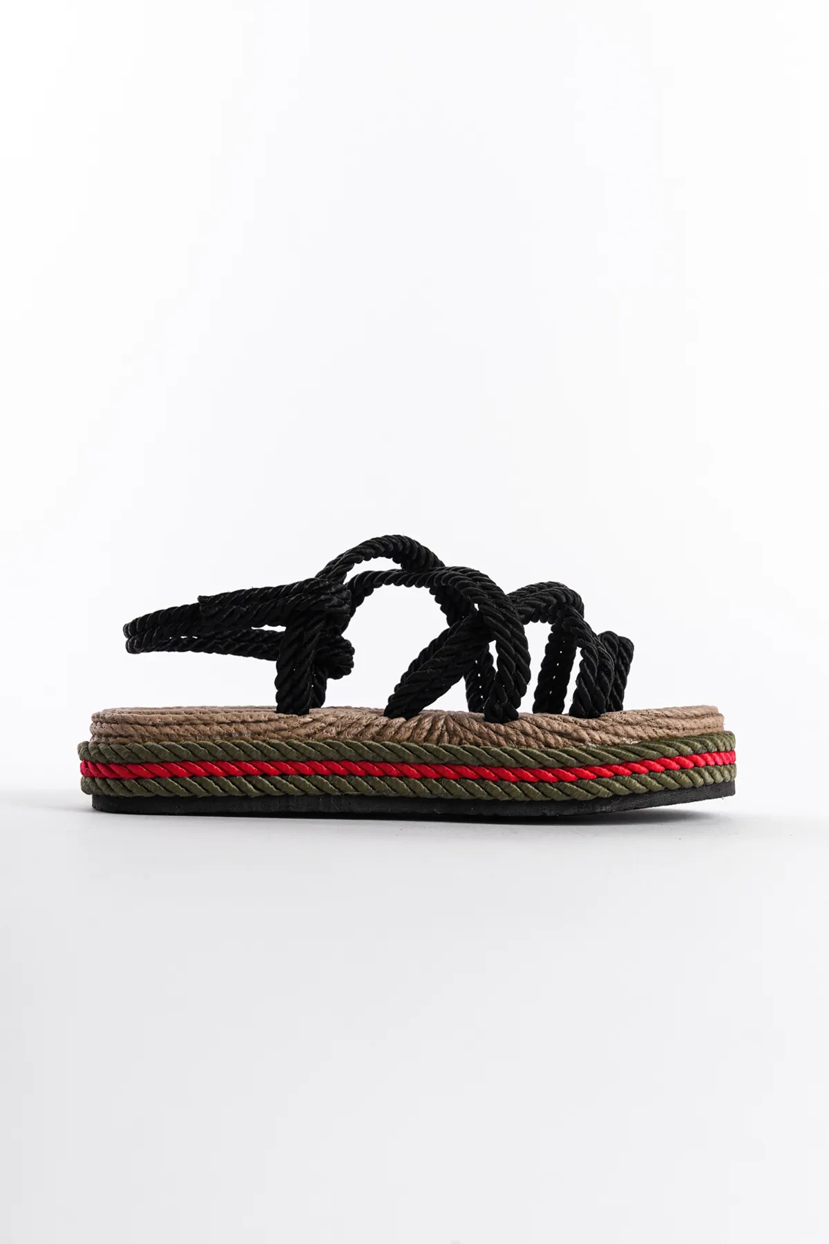 Capone Outfitters  Damen-Sandalen mit Keilabsatz und Schnürung