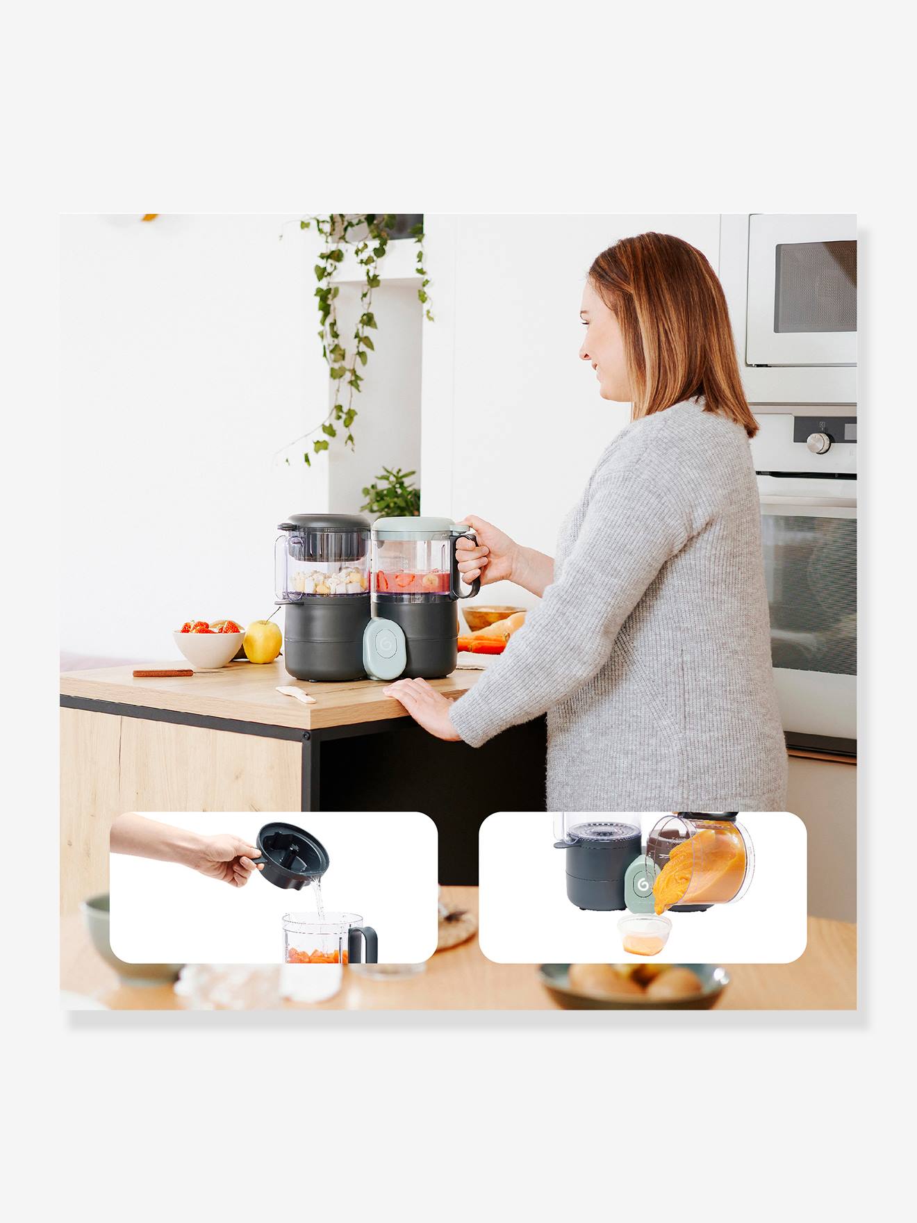 Robot multifonction préparateur culinaire cuiseur et mixeur BABYMOOV Nutribaby One noir/gris