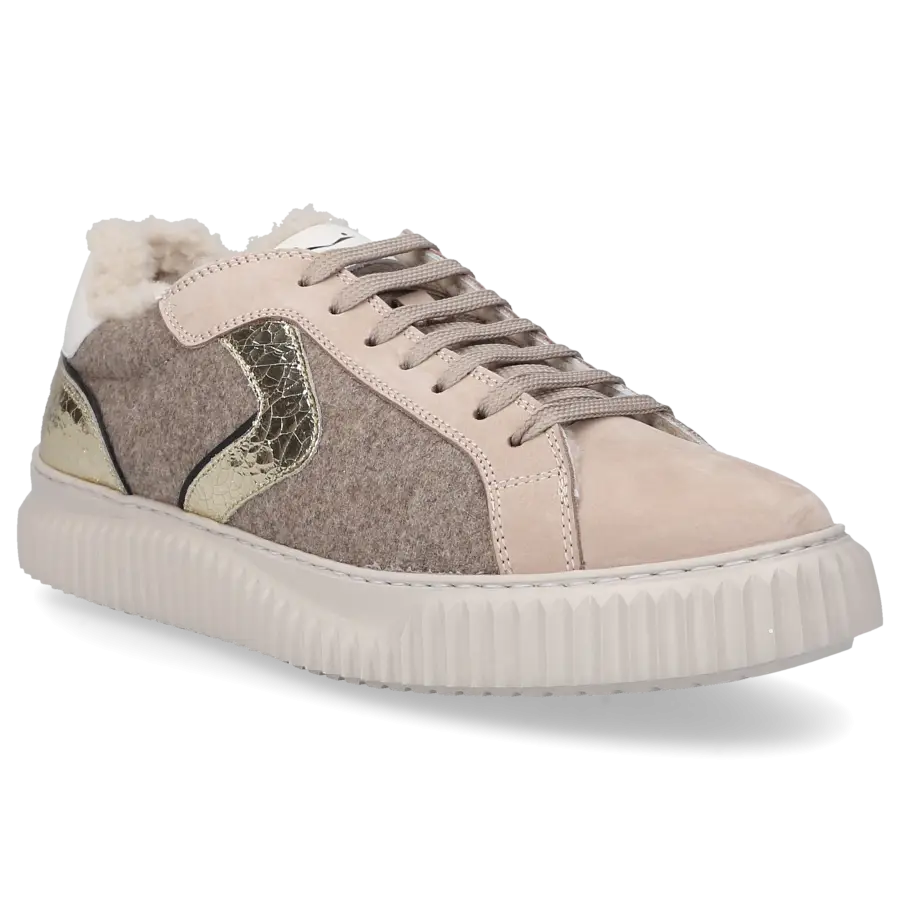 VOILE BLANCHE - Sneaker low LIPARI FUR Veloursleder - beige